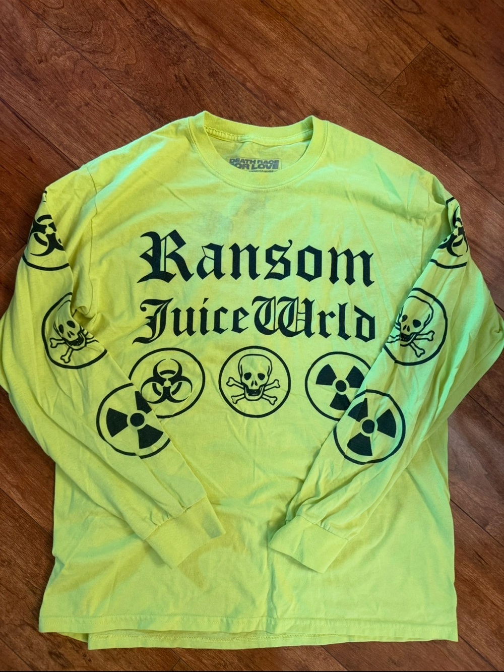 Juice WRLD Death Race For Love yellow long sleeve shirt Size L #rap #music